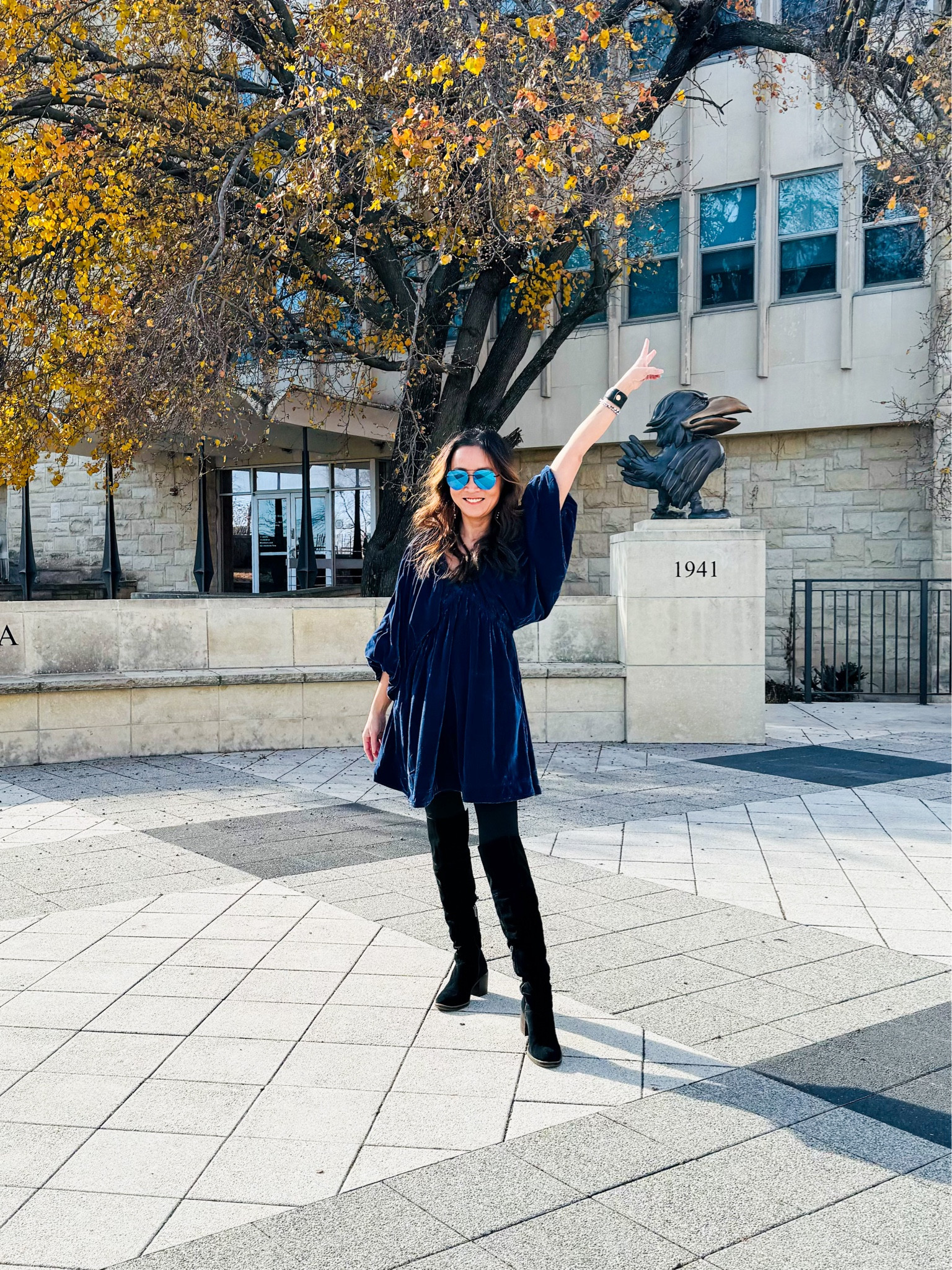 Perfectly comfy holiday dress! Such a fun, boho, velvet dress! It has pockets, too!
Wearing TTS XS
Linking updated OTK boots and fleece lined tights which are so thick, plush, and warm!

#LTKstyletip #LTKHoliday #LTKover40