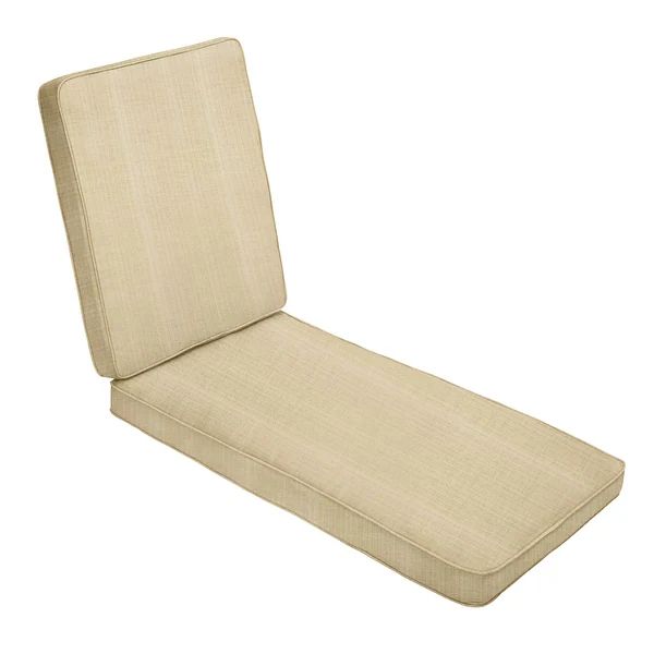 Indoor/ Outdoor 25-inch Wide Textured Neutral Chaise Lounge Cushion with Sunbrella Fabric - 79 in... | Bed Bath & Beyond