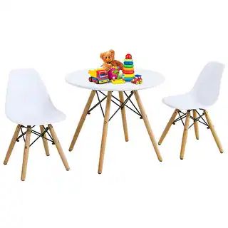 Gymax Kids Modern Dining Table Set Round Table with 2 Armless Chairs WhiteImage Gallery1 / 10Tap ... | Bed Bath & Beyond
