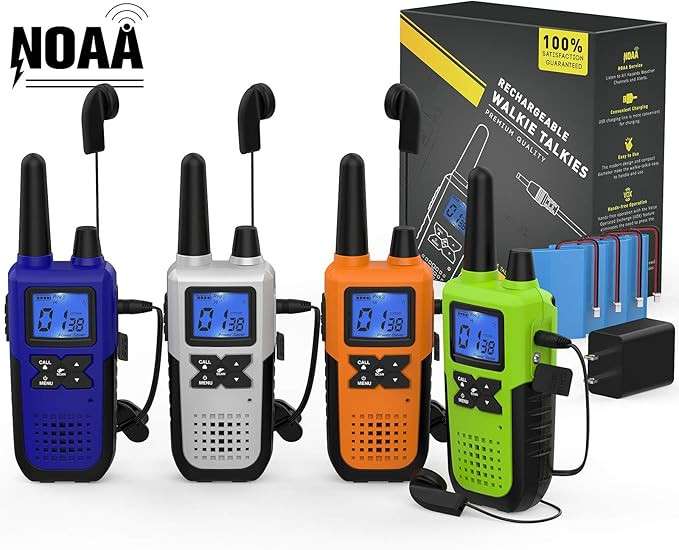 Walkie Talkies Long Range for Adults Rechargeable with Earpiece NOAA Weather Alert, Multi-purpose... | Amazon (US)