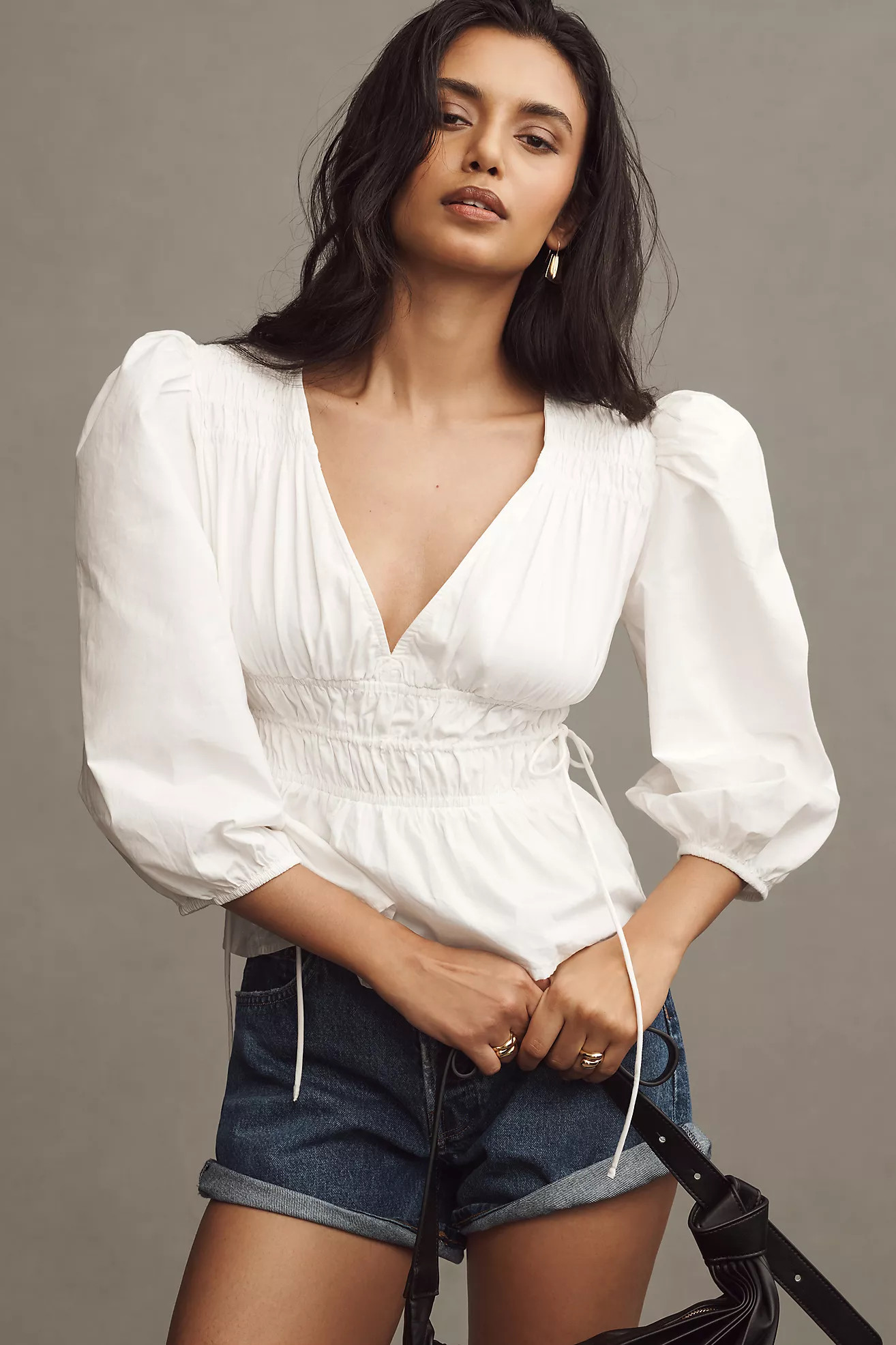 Forever That Girl V-Neck Gathered Blouse | Anthropologie (US)
