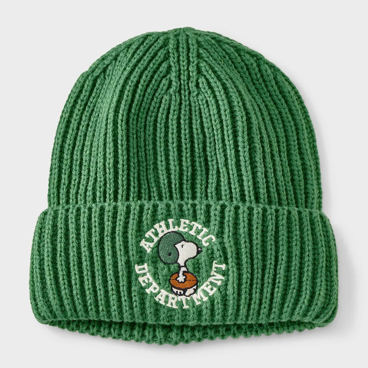 Women's Snoopy Football Beanie - Green | Target