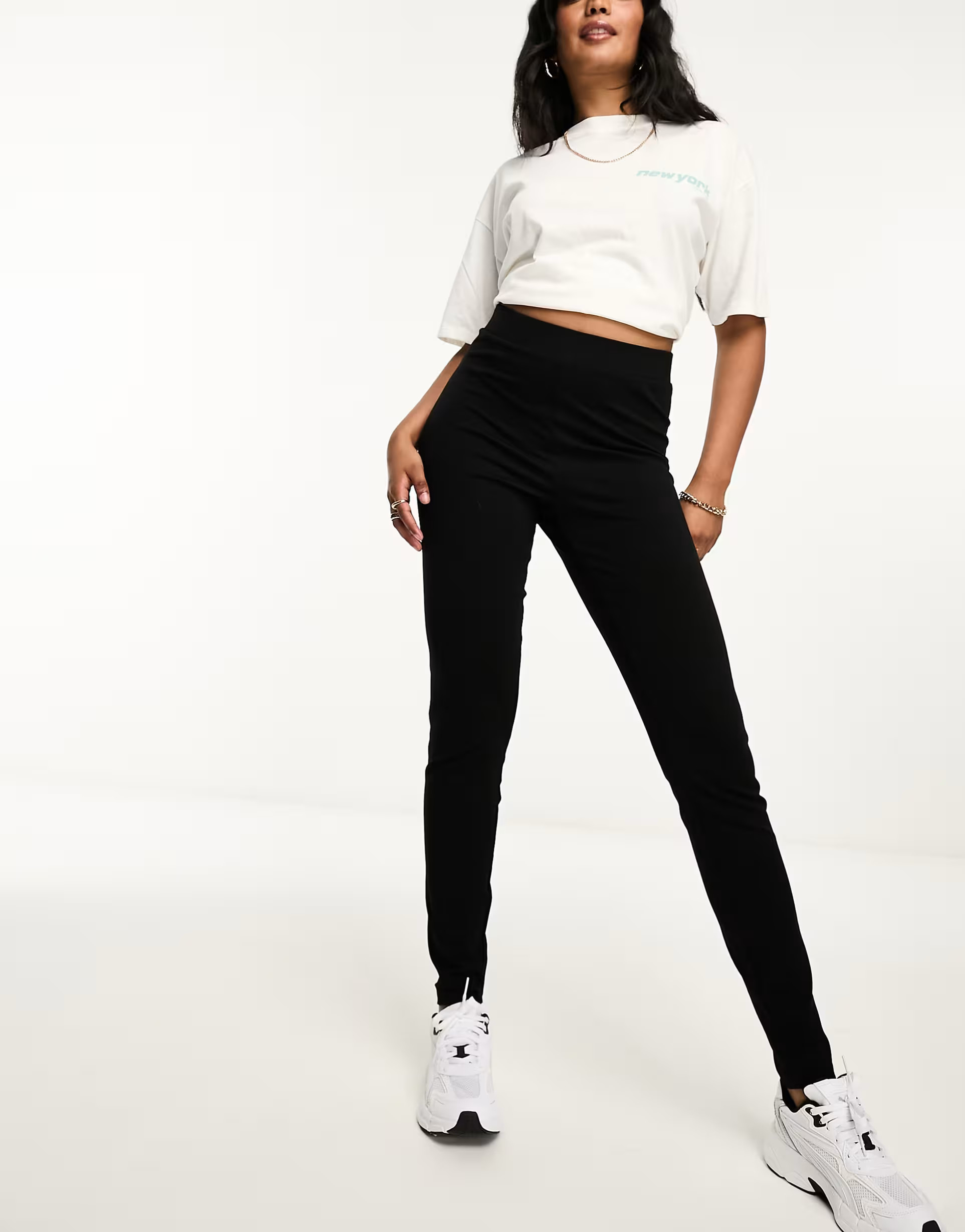 Vero Moda jersey elasticated waist heavyweight legging in black | ASOS (Global)