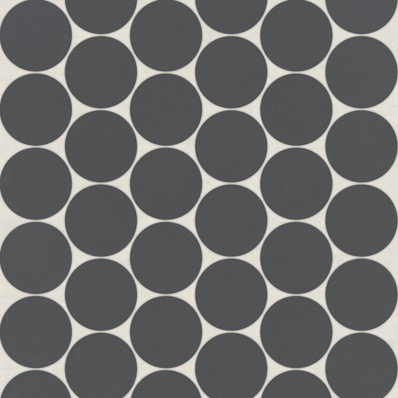 Marin 2" Penny Round Matte Porcelain Mosaic in Black Sea | Bedrosians Tile and Stone