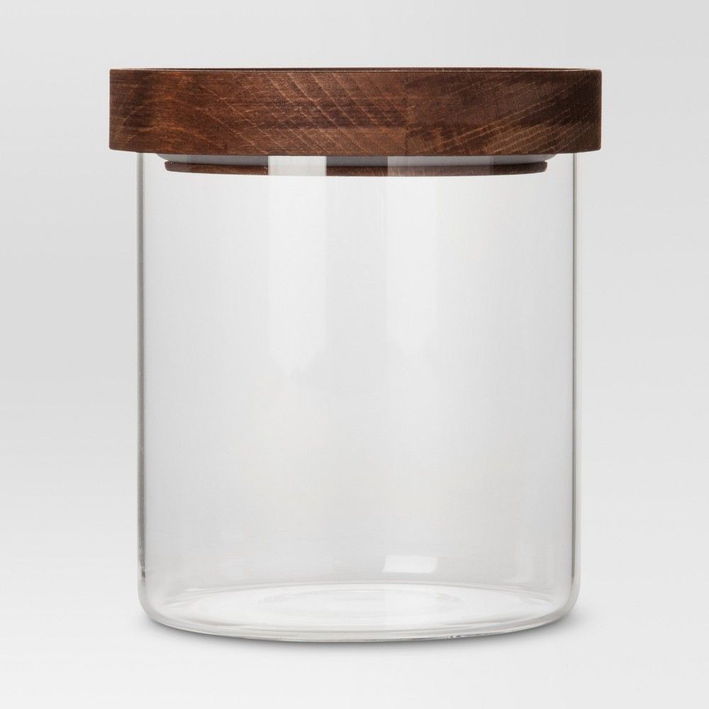 Glass Storage Canister with wood lid - Small - Threshold | Target