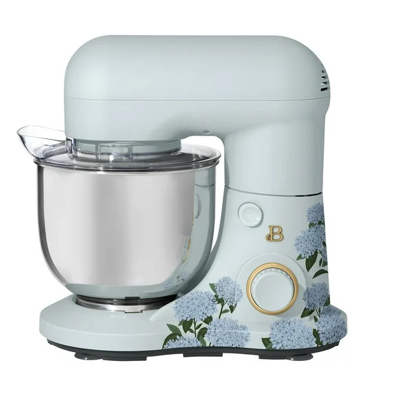 Beautiful 3.5 Qt Tilt-Head Stand Mixer with Flat Beater, Dough Hook & Balloon Whisk, Hydrangea Fl... | Walmart (US)