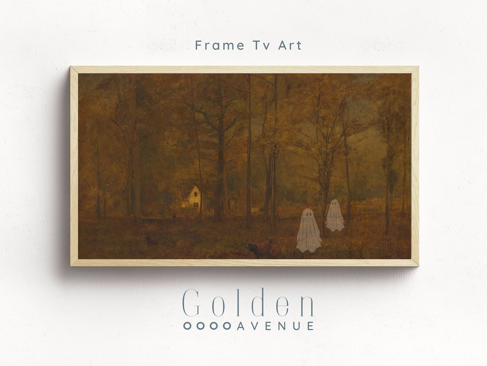 Halloween Samsung Frame TV Art Vintage Ghost Painting Digital - Etsy | Etsy (US)
