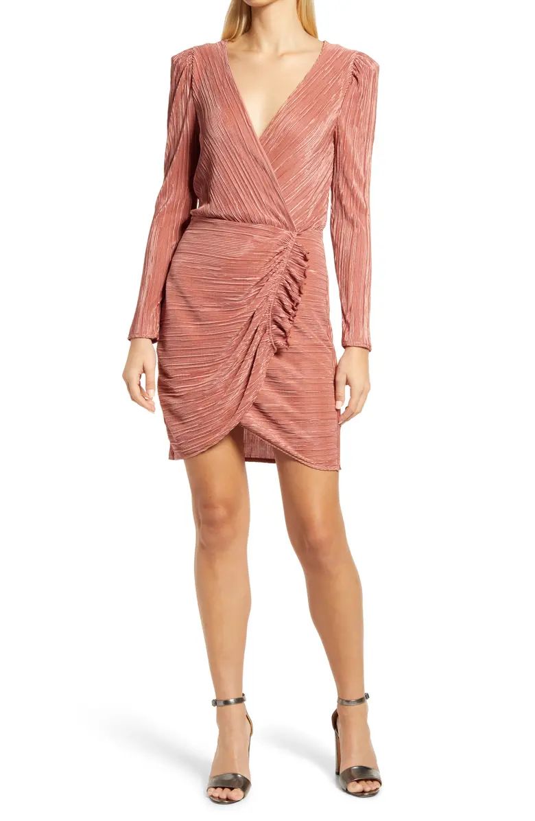 Plissé Long Sleeve Minidress | Nordstrom | Nordstrom Canada