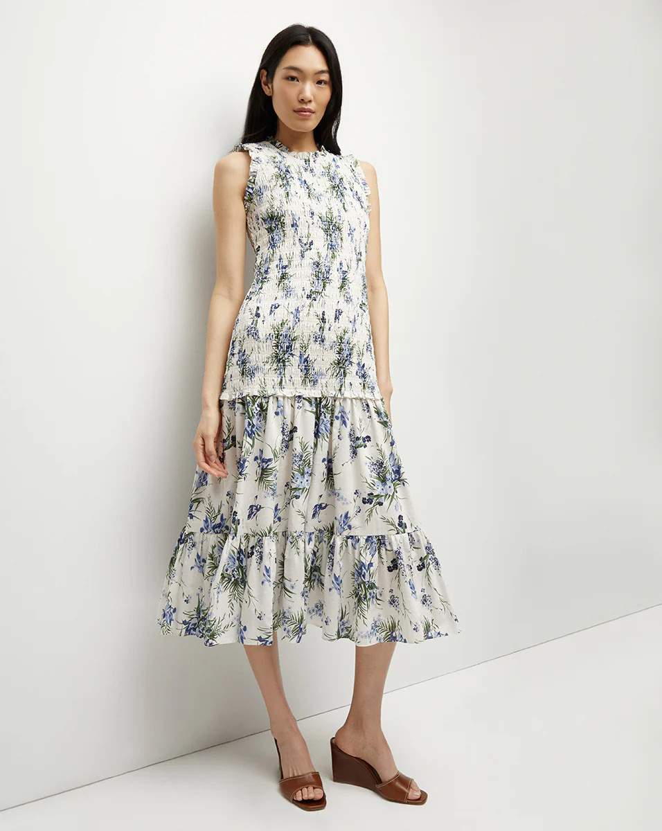 Veronica Beard Verena Cotton Dress Off-White Multi | Veronica Beard