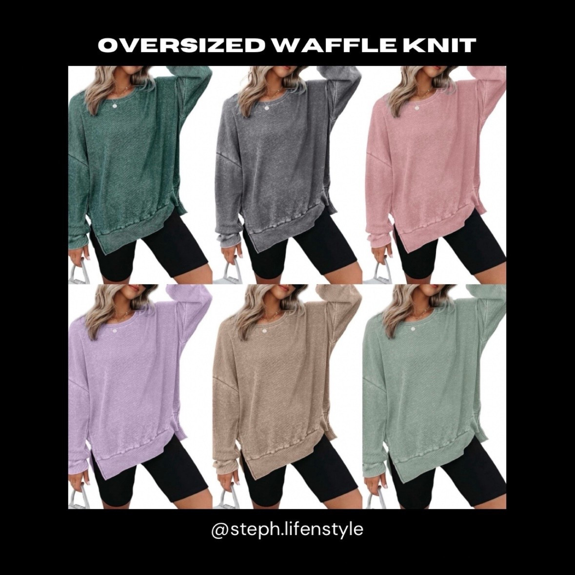 Love these oversized waffle knit sweaters!!! Perfect for cozy evening or running errands! 
Casual + comfy! 
#amazon #oversizedsweatshirt #cozy #comfy #casual #waffleknit 
#like #comment #save #share #follow 
#LTKActive #LTKFindsUnder100 #LTKFindsUnder50