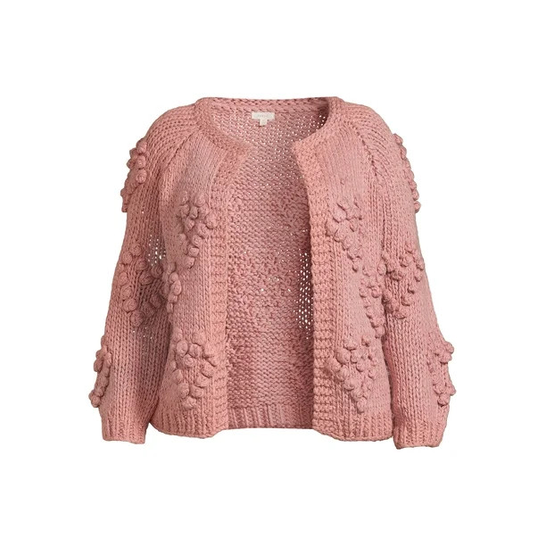 Dreamers by Debut Women's Plus Size Heart Pompom Cardigan - Walmart.com | Walmart (US)