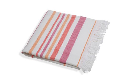 Woven Terry Lined Beach Towel - Pink/Orange | Shade Critters
