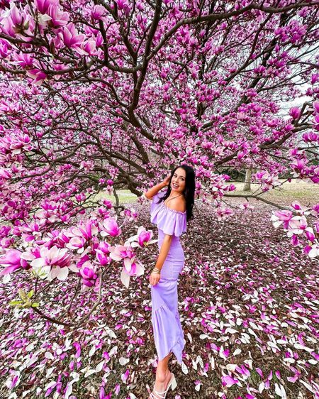 Under $35 amazon purple ruffle maxi dress (wearing a small, 5+ colors) this would be perfect for a spring wedding guest or bridal or baby shower! $30
Target spring slip on heeled sandal (tts)🌸 #founditonamazon 

#LTKunder50 #LTKwedding #LTKshoecrush