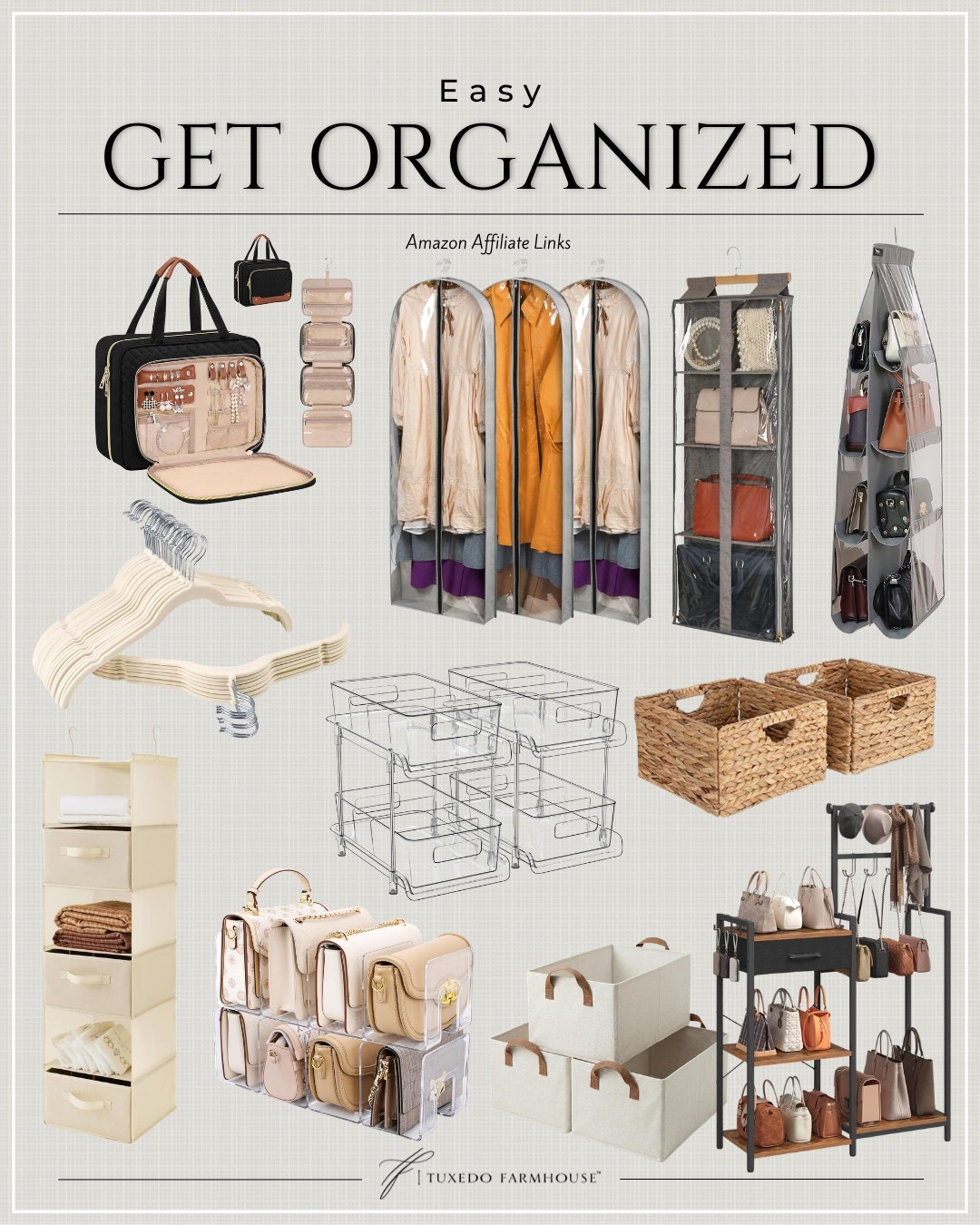 Easy. Organized. Elevated. ✨ If your closet (or life 😅) needs a reset—this is your sign. These Amazon finds make it SO simple to create a space that’s clean, functional, and actually pretty to look at 🤍 Think clear bins, chic storage, and smart organizers that maximize every inch—no more digging, clutter, or chaos 🙌🏼 From travel cases to handbag storage + closet must-haves… everything is linked and ready to transform your space 👏🏼 Tap to shop and get organized the easy way 🧺 #AmazonFinds #GetOrganized 

 #LTKSeasonal #LTKHome #LTKSaleAlert