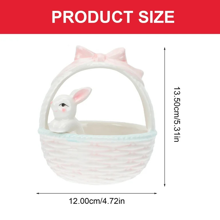 Easter Bunny Candy Dish Ceramic Basket Bowl Fruit Bowls Key Holder Ring Holder Rabbit Easter Home... | Walmart (US)