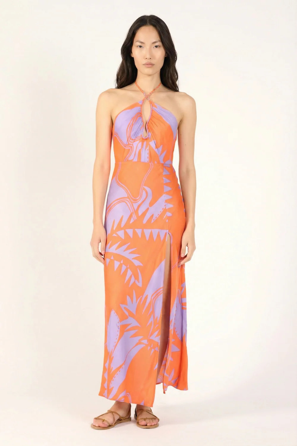 Long Dress Stella - Orange Oasis | Poupette St Barth