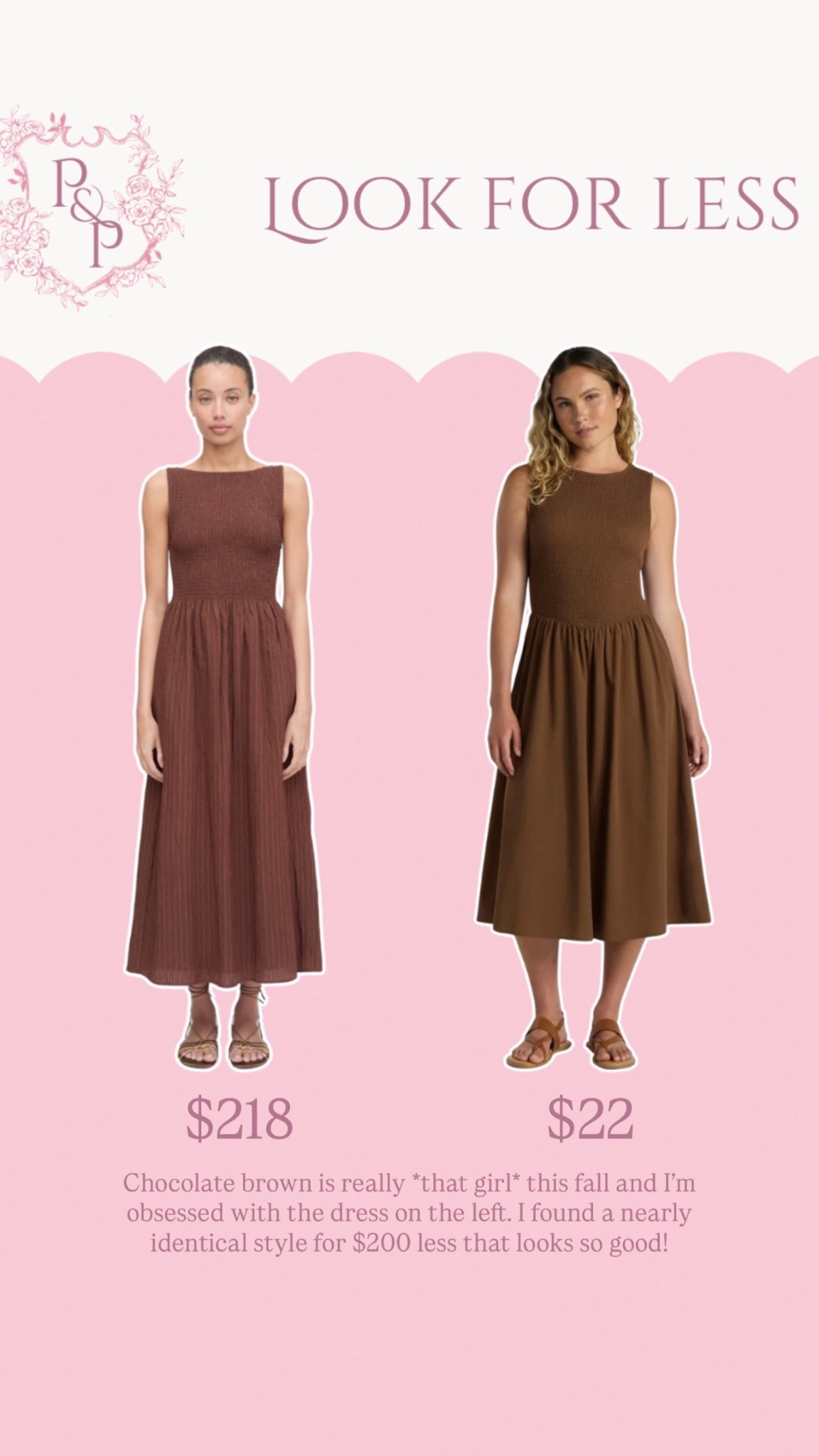 Chocolate Brown is going to be the most popular color of the small. I found nearly identical tube for an incredibly popular smart dress. Both fall dresses are beautiful, but one is definitely more budget friendly.

#LTKSeasonal #LTKFindsUnder50