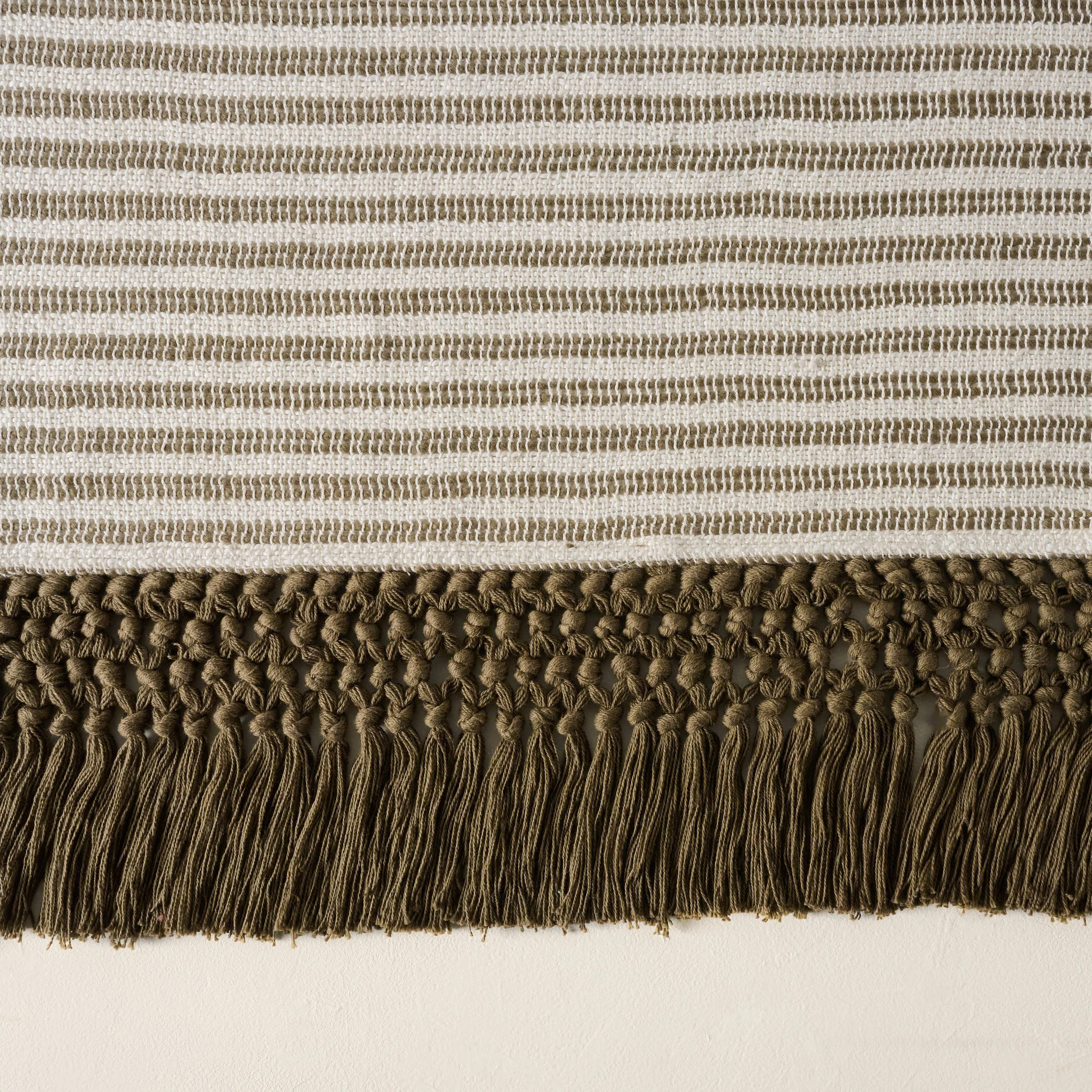 Essential Tassel Throw - Green Striped | Magnolia
