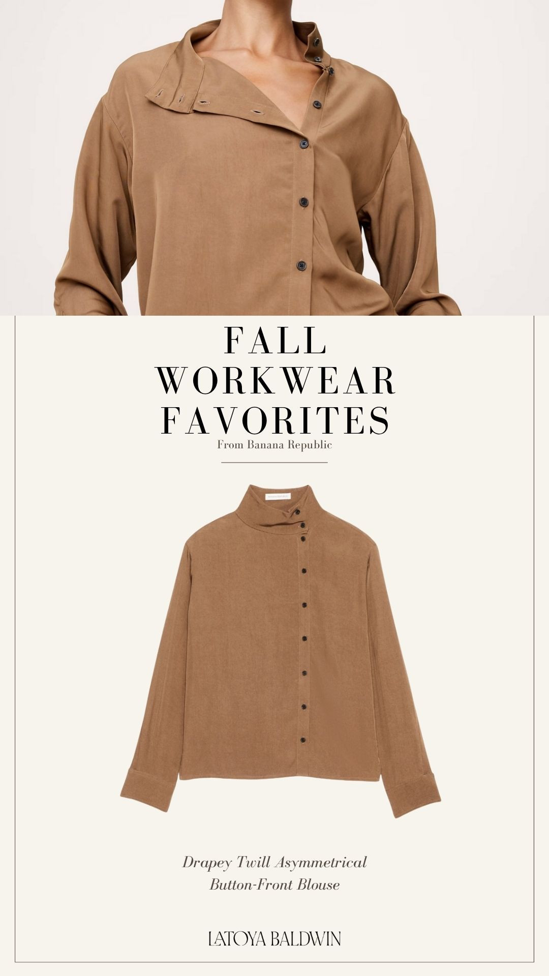 A drapey twill blouse with asymmetrical buttons that adds interest without being too much… fall workwear that feels different in the best way.
#twillblouse #fallworkwear #workblouse #bananarepublic 

 

#LTKSeasonal #LTKStyleTip #LTKWorkwear