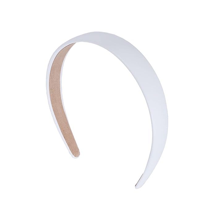 1 Inch Vegan Leather Headband for Women and Girls (White) | Amazon (US)