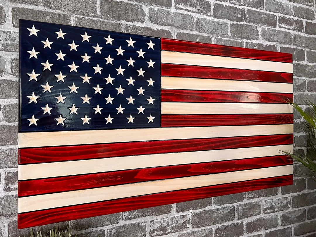 Old Glory Wooded Flag,  Rustic American Flag, Patriotic, Wall Art, Flag for patio, Wedding Gift, ... | Etsy (US)