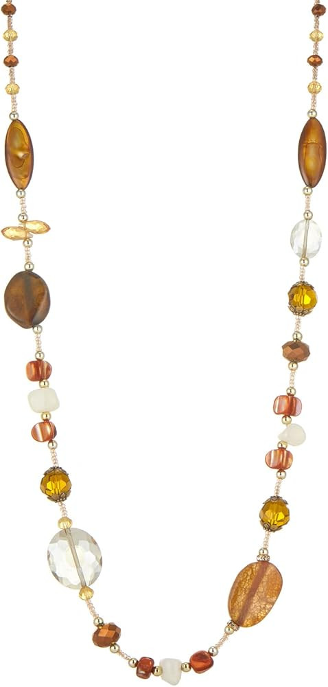 FULU AUTUMN Long Necklaces for Women Trendy Long Chunky Beaded Necklace Boho Fashion Costume Jewe... | Amazon (US)