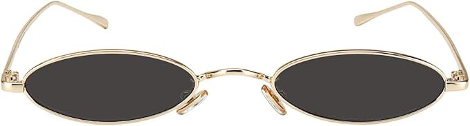 MEETSUN Vintage 90s Small Oval Sunglasses For Women Men Metal Frames Designer Gothic Glasses | Amazon (US)