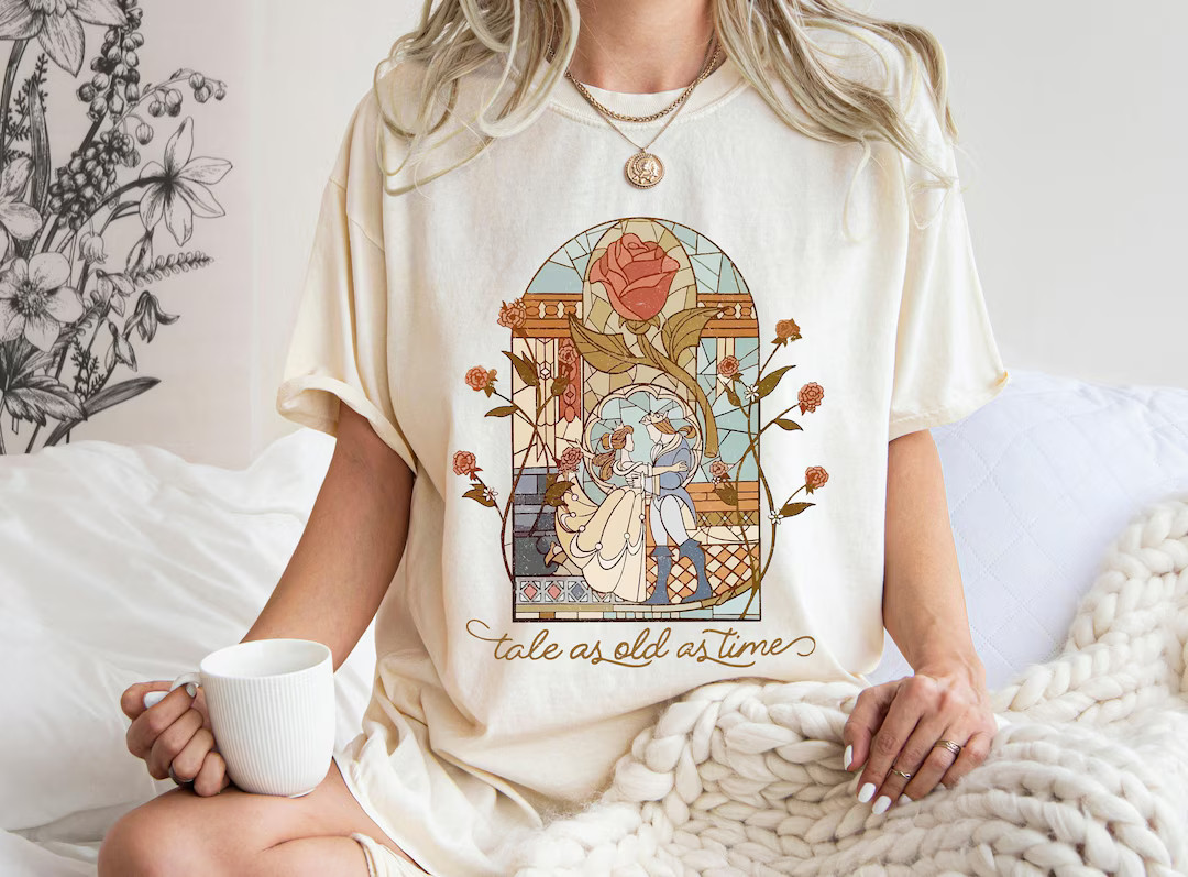Comfort Colors Retro Beauty and the Beast T-shirt, Vintage Tale as Old as Time Shirt, Belle Beaut... | Etsy (US)