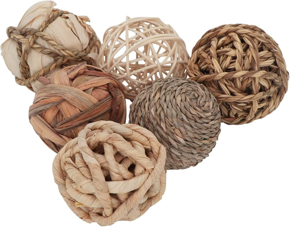 Kesywale Set of 6 Decorative Balls for Centerpiece Bowl Fillers, 2.8 inch Assorted Rattan Wicker ... | Amazon (US)