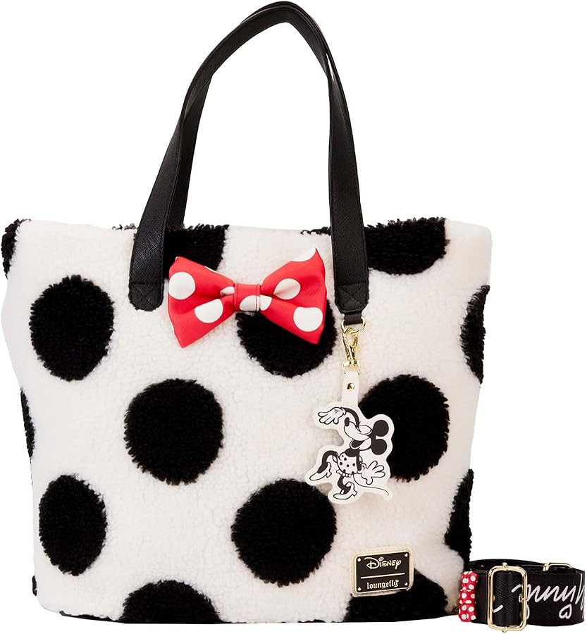 Loungefly Minnie Mouse Rocks the Dots Classic Sherpa Tote Bag | Disney Bags | Amazon (US)