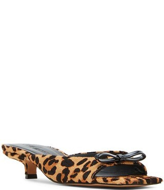 Meme-L Leopard Print Calf Hair Kitten Heel Dress Slides | Dillard's