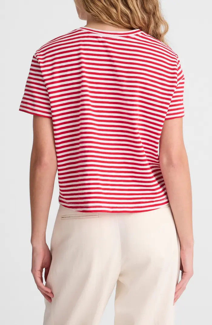 Stripe Boxy Crop Slub T-Shirt | Nordstrom