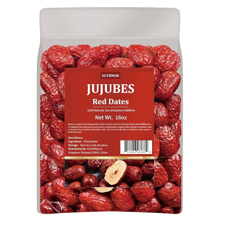 Premium Jujube Red Dates 1LB/453g,Selected Dried Fruit,Big & Delicious,100% Natural 红枣 | Amazon (US)