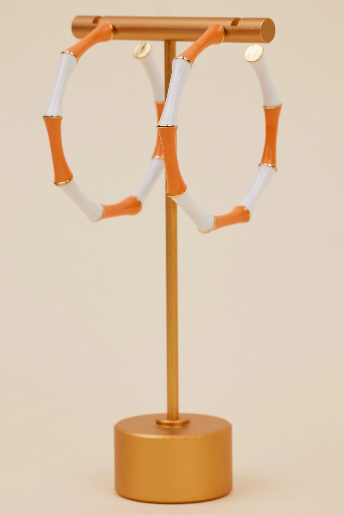 Francesca Hoop Earrings- Orange/White | Avara