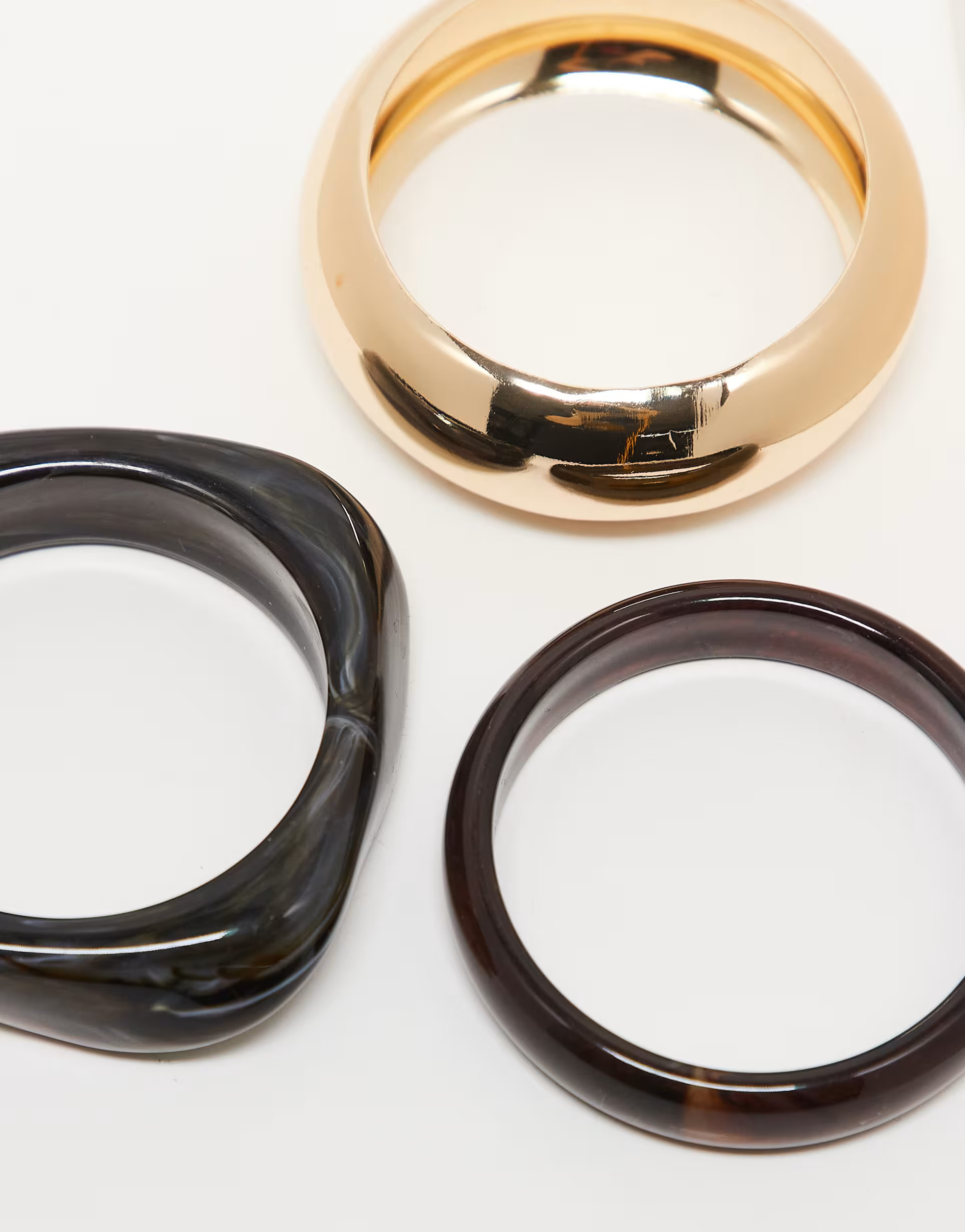 ASOS DESIGN Limited Edition pack of 3 bangles with resin and metal detail in multi | ASOS (Global)