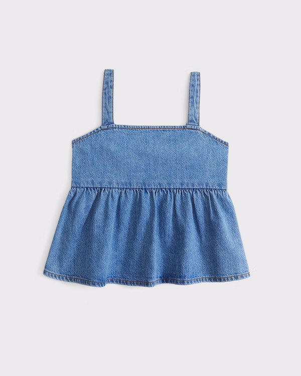 girls denim babydoll top | girls new arrivals | Abercrombie.com | Abercrombie & Fitch (US)