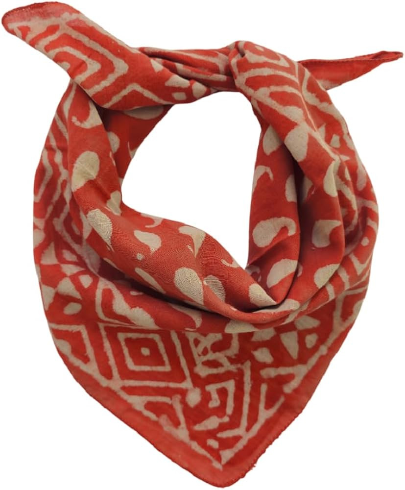 Bandana Scarf Head Scarf Scarves For Women Block Print Bandana Handmade Block Print Natural Colou... | Amazon (US)