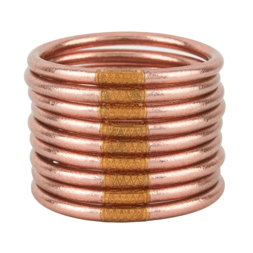 All Weather Bangles (Set of 9) - Rose Gold Large | Extremely Refined Boutique