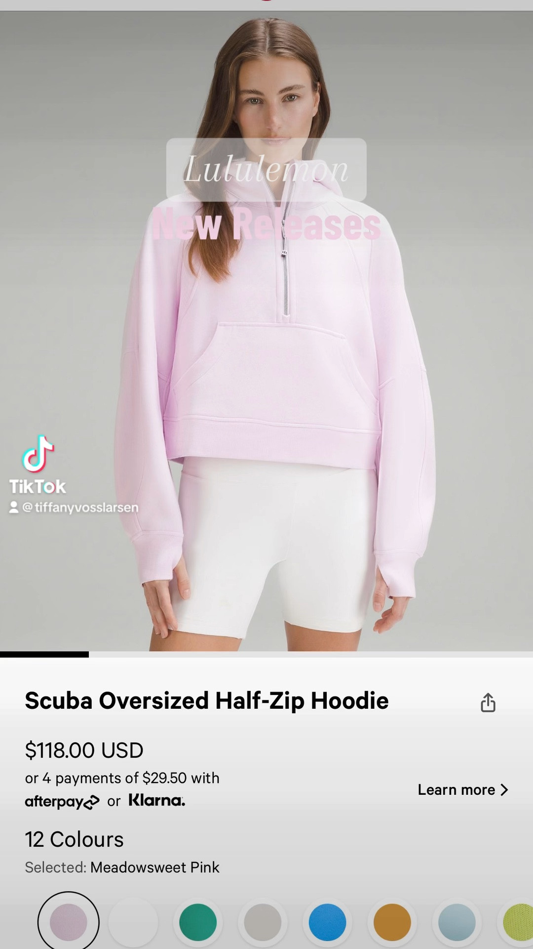 NEW Lululemon Scuba Oversized Half-Zip Hoodie Brier Rose Size M/L