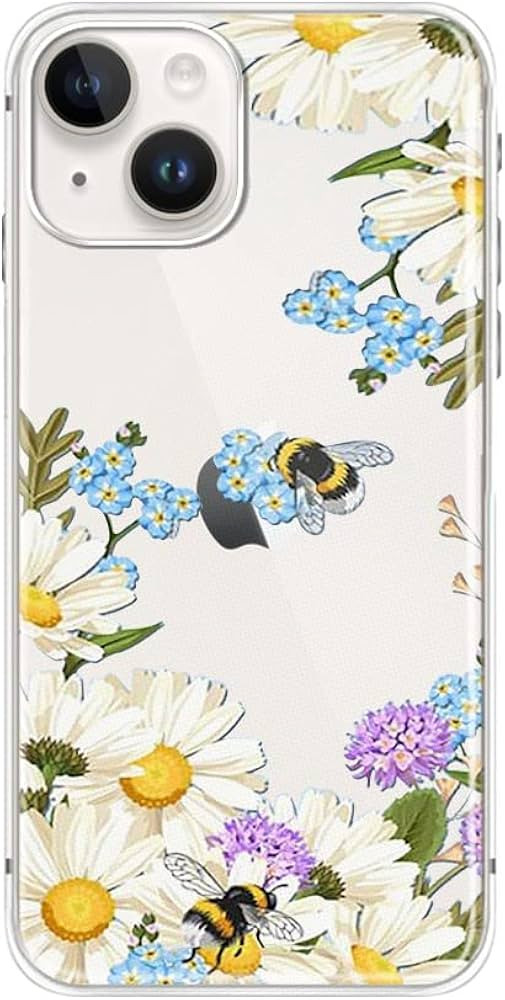 FancyCase for iPhone 14 Case (6.1inch)-Women Girls Cute Spring Summer Flower Design with Bee Patt... | Amazon (US)