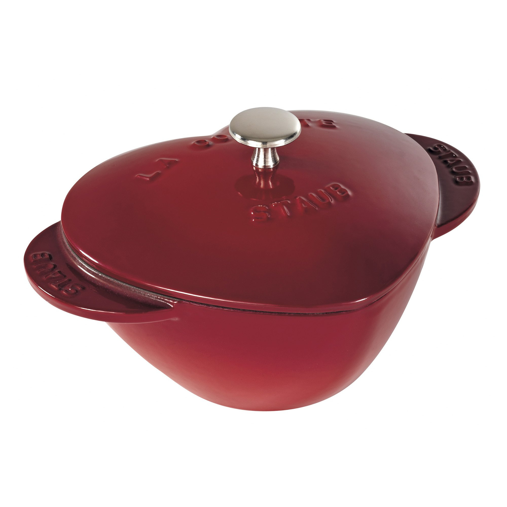 STAUB Cast Iron Dutch Oven 1.75-qt Heart Cocotte, Made in France, Serves 1, Black, Cherry | Amazon (US)
