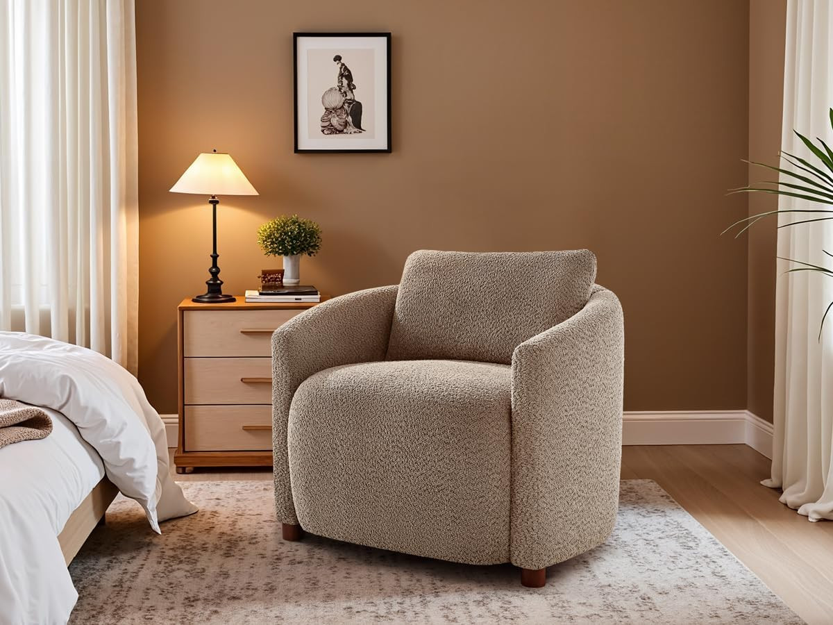 Boucle Accent Barrel Chair Set of 2, Cloud Reading Chair for Living Room & Bedroom, Furry Sherpa ... | Amazon (US)