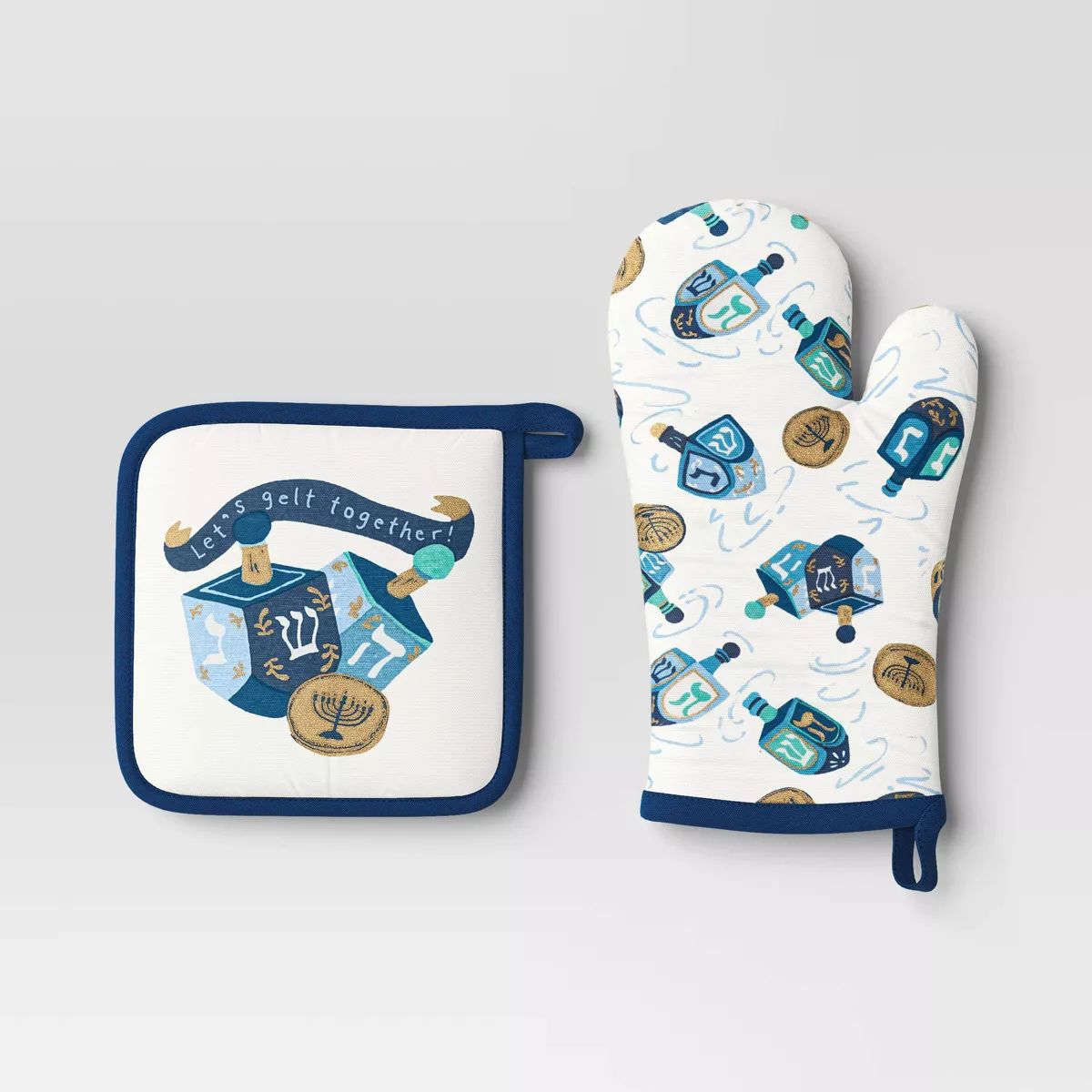 Hanukkah Dreidel Printed Oven Mitt and Potholder Set - Threshold™ | Target