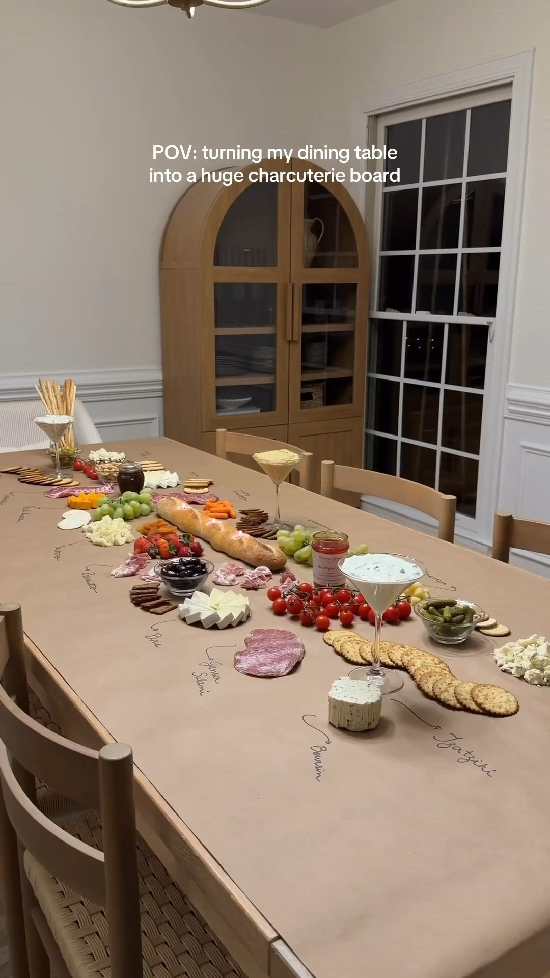 Charcuterie table coming through! Love this spread so much, and it's so easy to make too. Linking everything – from paper roll, martini glasses, and even the dining table!

party inspo, tablescape, table setting, food arrangement, affordable finds, dinnerware, kitchen furniture, hostess life

#LTKfoodie #LTKSeasonal #LTKHome
