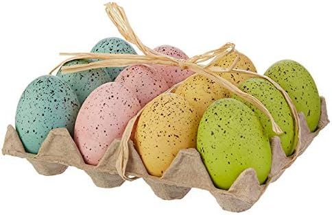 Raz Set of 12 Speckled Easter Eggs, 2.75 Inches x 1.5 Inch Faux Easter Eggs in Egg Crate Gift Packag | Amazon (US)