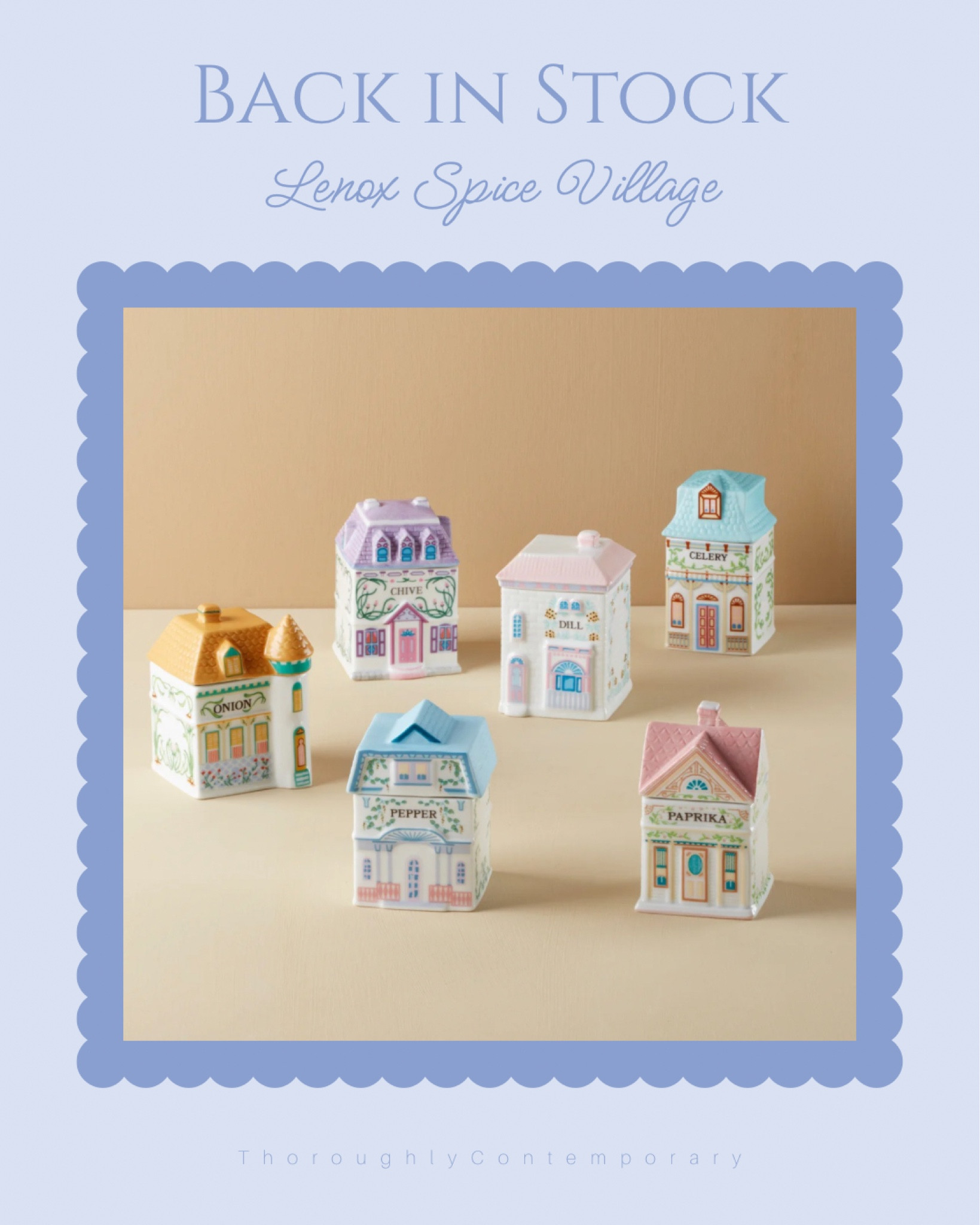 I’ve loved that Lenox has brought back its iconic Spice Village. The vintage style and pastel colors are so perfect. There are four sets available so you can find one that matches your kitchen or your favorite spices to cook with!

#LTKHome #LTKFindsUnder100