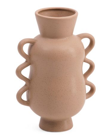 10.25in Speckled Ceramic Vase With Handles | TJ Maxx