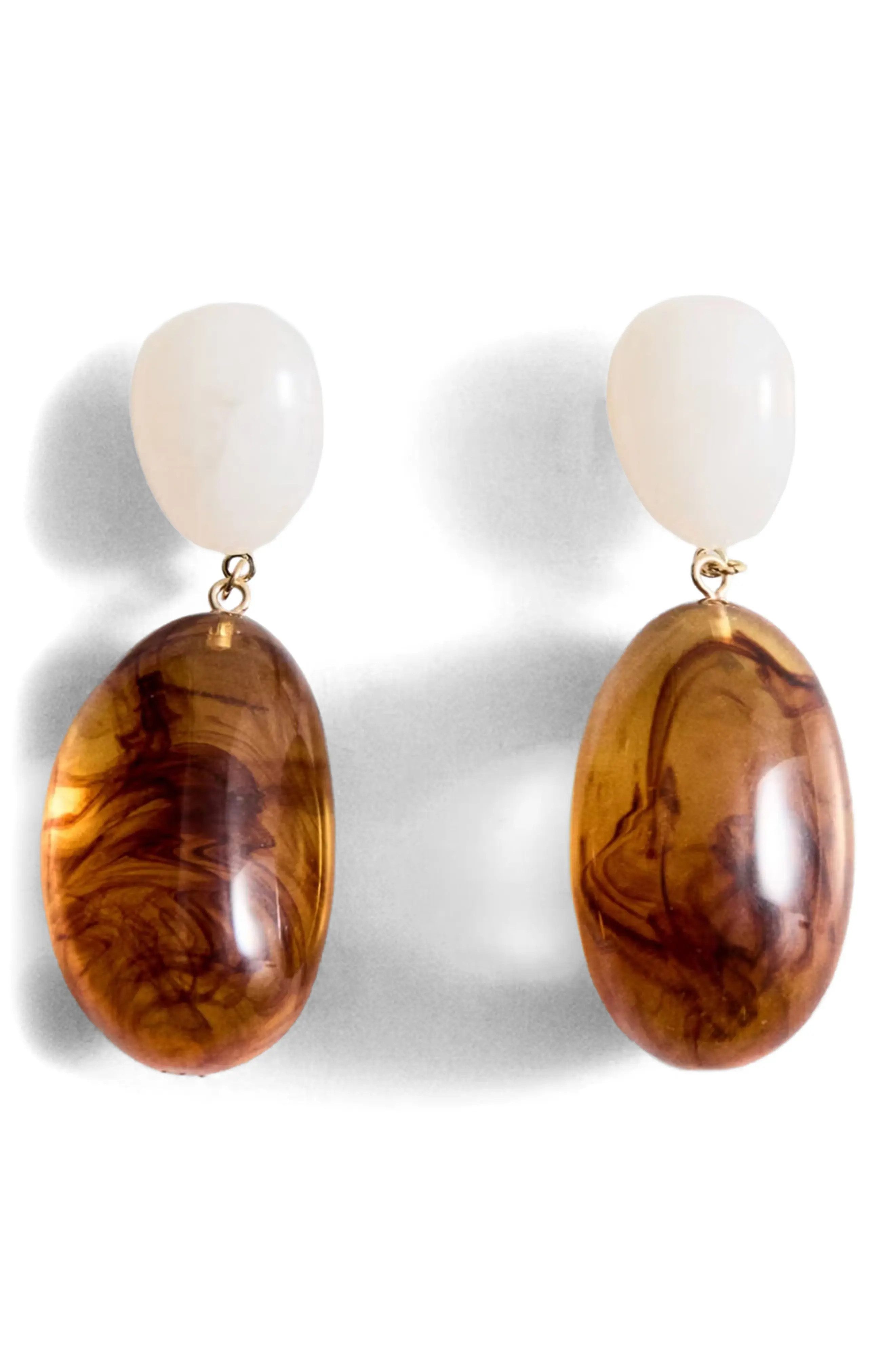MANGO Mixed Pendant Drop Earrings in Brown at Nordstrom | Nordstrom