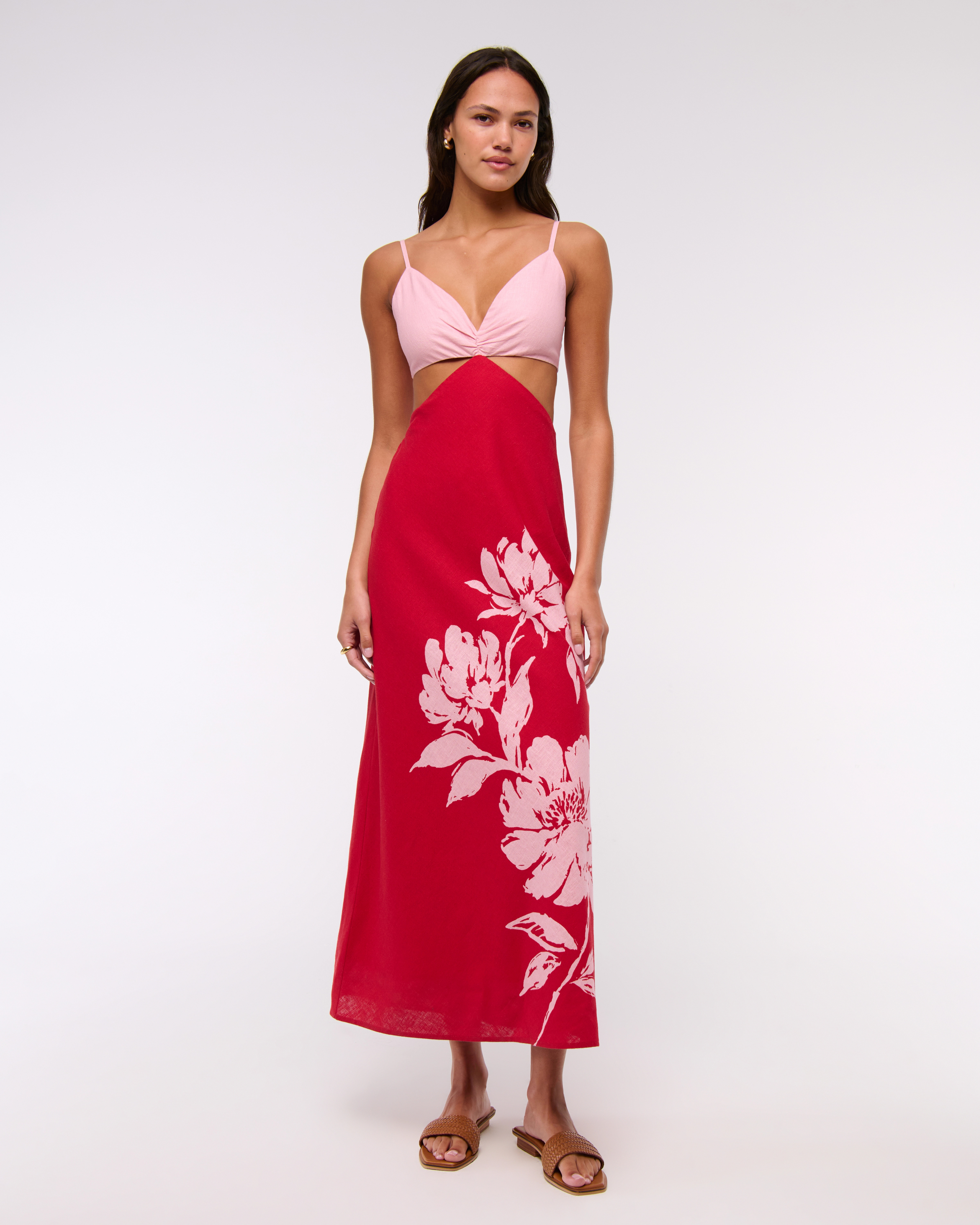 The A&F Julia Slip Cutout Maxi Dress | Abercrombie & Fitch (US)