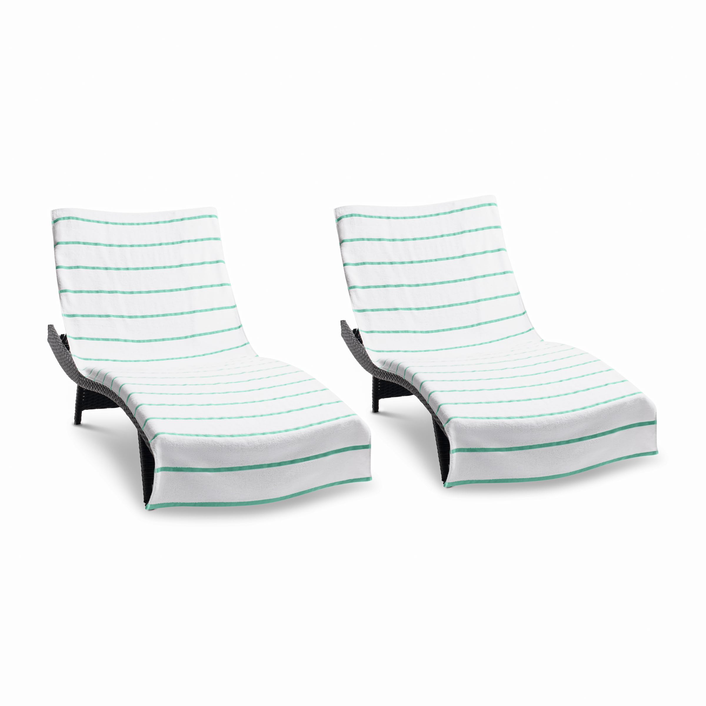 Arkwright Las Rayas Chaise Lounge Cover - Pack of 2 - Terry Towel 100% Striped Soft Cotton with P... | Amazon (US)